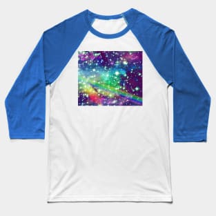 Rainbow Stars and Galaxies Baseball T-Shirt